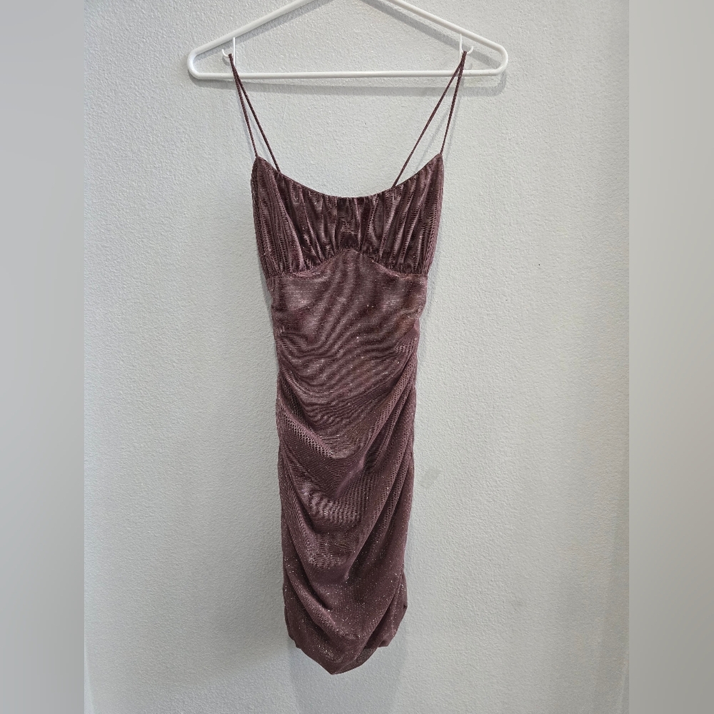 Windsor shimmery, sparlly  Mini Dress in Rich brown size XS